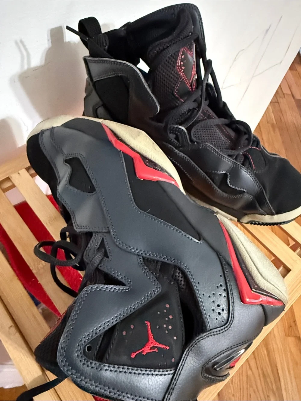 Jordan Black with Red Accent High-Top Sneakers